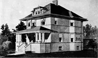 An illustration from Lumberman's house plan book : being a collection of one hundred absolutely new and attractive plans never before published, together with a selection of one hundred of our most popular houses published heretofore ... : 200 house plans (1907)