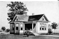 An illustration from Lumberman's house plan book : being a collection of one hundred absolutely new and attractive plans never before published, together with a selection of one hundred of our most popular houses published heretofore ... : 200 house plans (1907)