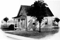 An illustration from Lumberman's house plan book : being a collection of one hundred absolutely new and attractive plans never before published, together with a selection of one hundred of our most popular houses published heretofore ... : 200 house plans (1907)