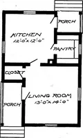An illustration from Lumberman's house plan book : being a collection of one hundred absolutely new and attractive plans never before published, together with a selection of one hundred of our most popular houses published heretofore ... : 200 house plans (1907)