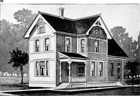 An illustration from Lumberman's house plan book : being a collection of one hundred absolutely new and attractive plans never before published, together with a selection of one hundred of our most popular houses published heretofore ... : 200 house plans (1907)