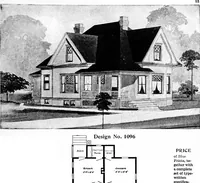 An illustration from Lumberman's house plan book : being a collection of one hundred absolutely new and attractive plans never before published, together with a selection of one hundred of our most popular houses published heretofore ... : 200 house plans (1907)