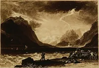 An illustration from A catalogue of the collection of prints from the Liber studiorum of Joseph Mallord William Turner, formed by the late Francis Bullard, of Boston, Massachusetts, and bequeathed by him to the Museum of fine arts in Boston (1916)