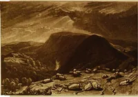 An illustration from A catalogue of the collection of prints from the Liber studiorum of Joseph Mallord William Turner, formed by the late Francis Bullard, of Boston, Massachusetts, and bequeathed by him to the Museum of fine arts in Boston (1916)