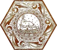 An illustration from Italian ceramic art : The maiolica pavement tiles of the fifteenth century (1902)
