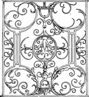 An illustration from English ironwork of the XVIIth & XVIIIth centuries; an historical & analytical account of the development of exterior smithcraft (1911)