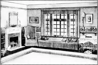 An illustration from The room beautiful; a collection of interior illustrations showing decoration and furnishing details of the important furnishing periods (1915)