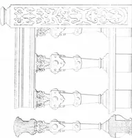 An illustration from Specimens of staircases and handrails of the age of Queen Elizabeth (1860)