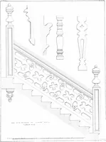 An illustration from Specimens of staircases and handrails of the age of Queen Elizabeth (1860)