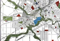 An illustration from The city plan of Flint, Michigan, including the reports of John Nolen, city planner, and Bion J. Arnold, transportation engineer, as approved by the City planning board and accepted by the Common council. George C. Kellar, mayor. Frank D. King, city clerk (1920)