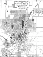 An illustration from The city plan of Flint, Michigan, including the reports of John Nolen, city planner, and Bion J. Arnold, transportation engineer, as approved by the City planning board and accepted by the Common council. George C. Kellar, mayor. Frank D. King, city clerk (1920)