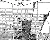 An illustration from The city plan of Flint, Michigan, including the reports of John Nolen, city planner, and Bion J. Arnold, transportation engineer, as approved by the City planning board and accepted by the Common council. George C. Kellar, mayor. Frank D. King, city clerk (1920)