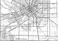 An illustration from The city plan of Flint, Michigan, including the reports of John Nolen, city planner, and Bion J. Arnold, transportation engineer, as approved by the City planning board and accepted by the Common council. George C. Kellar, mayor. Frank D. King, city clerk (1920)