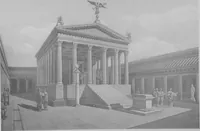 An illustration from Pompei past and present; its principal monuments as they are and as they used to be, reproduced and restored from photographs and original sketches (1905)