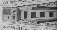 An illustration from The triple mummy case of Aroeri-Ao, an Egyptian priest, in Dr. Lee's museum at Hartwell house, Buckinghamshire (1858)