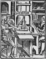 An illustration from A short history of the art of printing in England (1877)
