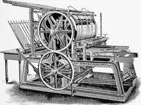 An illustration from A short history of the printing press and of the improvements in printing machinery from the time of Gutenberg up to the present day (1902)