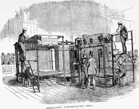 An illustration from A short history of the printing press and of the improvements in printing machinery from the time of Gutenberg up to the present day (1902)
