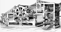 An illustration from A short history of the printing press and of the improvements in printing machinery from the time of Gutenberg up to the present day (1902)