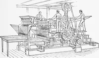 An illustration from A short history of the printing press and of the improvements in printing machinery from the time of Gutenberg up to the present day (1902)