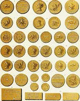 An illustration from The American numismatical manual of the currency or money of the aborigines, and colonial, state, and United States coins. With historical and descriptive notices of each coin or series (1859)