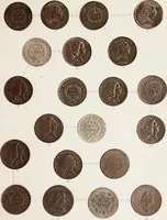 An illustration from Monograph of United States cents and half cents issued between the years 1793 and 1857: to which is added a table of the principal coins, tokens, jetons, medalets, patterns of coinage and Washington pieces, generally classified under the head of colonial coins. A contribution to the numismatic history of the United States (1879)