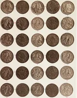 An illustration from Monograph of United States cents and half cents issued between the years 1793 and 1857: to which is added a table of the principal coins, tokens, jetons, medalets, patterns of coinage and Washington pieces, generally classified under the head of colonial coins. A contribution to the numismatic history of the United States (1879)