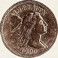An illustration from Monograph of United States cents and half cents issued between the years 1793 and 1857: to which is added a table of the principal coins, tokens, jetons, medalets, patterns of coinage and Washington pieces, generally classified under the head of colonial coins. A contribution to the numismatic history of the United States (1879)