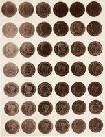 An illustration from Monograph of United States cents and half cents issued between the years 1793 and 1857: to which is added a table of the principal coins, tokens, jetons, medalets, patterns of coinage and Washington pieces, generally classified under the head of colonial coins. A contribution to the numismatic history of the United States (1879)