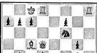 An illustration from A memorial to William Steinitz; containing a selection of his games chronologically arranged with an analysis of play (1901)