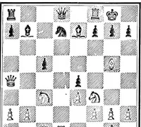 An illustration from A memorial to William Steinitz; containing a selection of his games chronologically arranged with an analysis of play (1901)