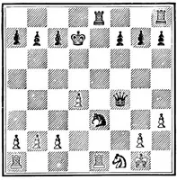An illustration from A memorial to William Steinitz; containing a selection of his games chronologically arranged with an analysis of play (1901)