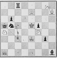 An illustration from Chess gems: Some of the finest examples of chess strategy, by ancient and modern masters (1878)