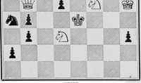An illustration from Chess gems: Some of the finest examples of chess strategy, by ancient and modern masters (1878)
