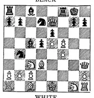 An illustration from The Hastings chess tournament 1895. Containing the authorised account of the 230 games played Aug.-Sept. 1895 (1896)