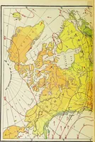 An illustration from Hammond's business atlas of economic geography: a new series of maps showing: relief of the land, temperature, rainfall, natural vegetation, productive and non-productive regions, mineral products, agricultural products, distribution of population, etc., etc (1921)