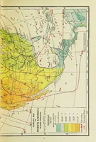 An illustration from Hammond's business atlas of economic geography: a new series of maps showing: relief of the land, temperature, rainfall, natural vegetation, productive and non-productive regions, mineral products, agricultural products, distribution of population, etc., etc (1921)