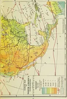 An illustration from Hammond's business atlas of economic geography: a new series of maps showing: relief of the land, temperature, rainfall, natural vegetation, productive and non-productive regions, mineral products, agricultural products, distribution of population, etc., etc (1921)