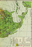 Picture 12 of 93 from Hammond's business atlas of economic geography: a new series of maps showing: relief of the land, temperature, rainfall, natural vegetation, productive and non-productive regions, mineral products, agricultural products, distribution of population, etc., etc (1921), leaf 18