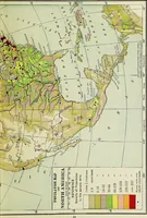 An illustration from Hammond's business atlas of economic geography: a new series of maps showing: relief of the land, temperature, rainfall, natural vegetation, productive and non-productive regions, mineral products, agricultural products, distribution of population, etc., etc (1921)