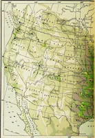 An illustration from Hammond's business atlas of economic geography: a new series of maps showing: relief of the land, temperature, rainfall, natural vegetation, productive and non-productive regions, mineral products, agricultural products, distribution of population, etc., etc (1921)