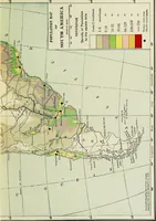 An illustration from Hammond's business atlas of economic geography: a new series of maps showing: relief of the land, temperature, rainfall, natural vegetation, productive and non-productive regions, mineral products, agricultural products, distribution of population, etc., etc (1921)