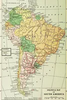 An illustration from Hammond's business atlas of economic geography: a new series of maps showing: relief of the land, temperature, rainfall, natural vegetation, productive and non-productive regions, mineral products, agricultural products, distribution of population, etc., etc (1921)
