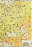 An illustration from Hammond's business atlas of economic geography: a new series of maps showing: relief of the land, temperature, rainfall, natural vegetation, productive and non-productive regions, mineral products, agricultural products, distribution of population, etc., etc (1921)