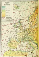 An illustration from Hammond's business atlas of economic geography: a new series of maps showing: relief of the land, temperature, rainfall, natural vegetation, productive and non-productive regions, mineral products, agricultural products, distribution of population, etc., etc (1921)