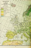 An illustration from Hammond's business atlas of economic geography: a new series of maps showing: relief of the land, temperature, rainfall, natural vegetation, productive and non-productive regions, mineral products, agricultural products, distribution of population, etc., etc (1921)