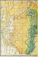 An illustration from Hammond's business atlas of economic geography: a new series of maps showing: relief of the land, temperature, rainfall, natural vegetation, productive and non-productive regions, mineral products, agricultural products, distribution of population, etc., etc (1921)