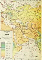An illustration from Hammond's business atlas of economic geography: a new series of maps showing: relief of the land, temperature, rainfall, natural vegetation, productive and non-productive regions, mineral products, agricultural products, distribution of population, etc., etc (1921)