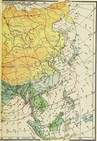 An illustration from Hammond's business atlas of economic geography: a new series of maps showing: relief of the land, temperature, rainfall, natural vegetation, productive and non-productive regions, mineral products, agricultural products, distribution of population, etc., etc (1921)