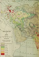 An illustration from Hammond's business atlas of economic geography: a new series of maps showing: relief of the land, temperature, rainfall, natural vegetation, productive and non-productive regions, mineral products, agricultural products, distribution of population, etc., etc (1921)